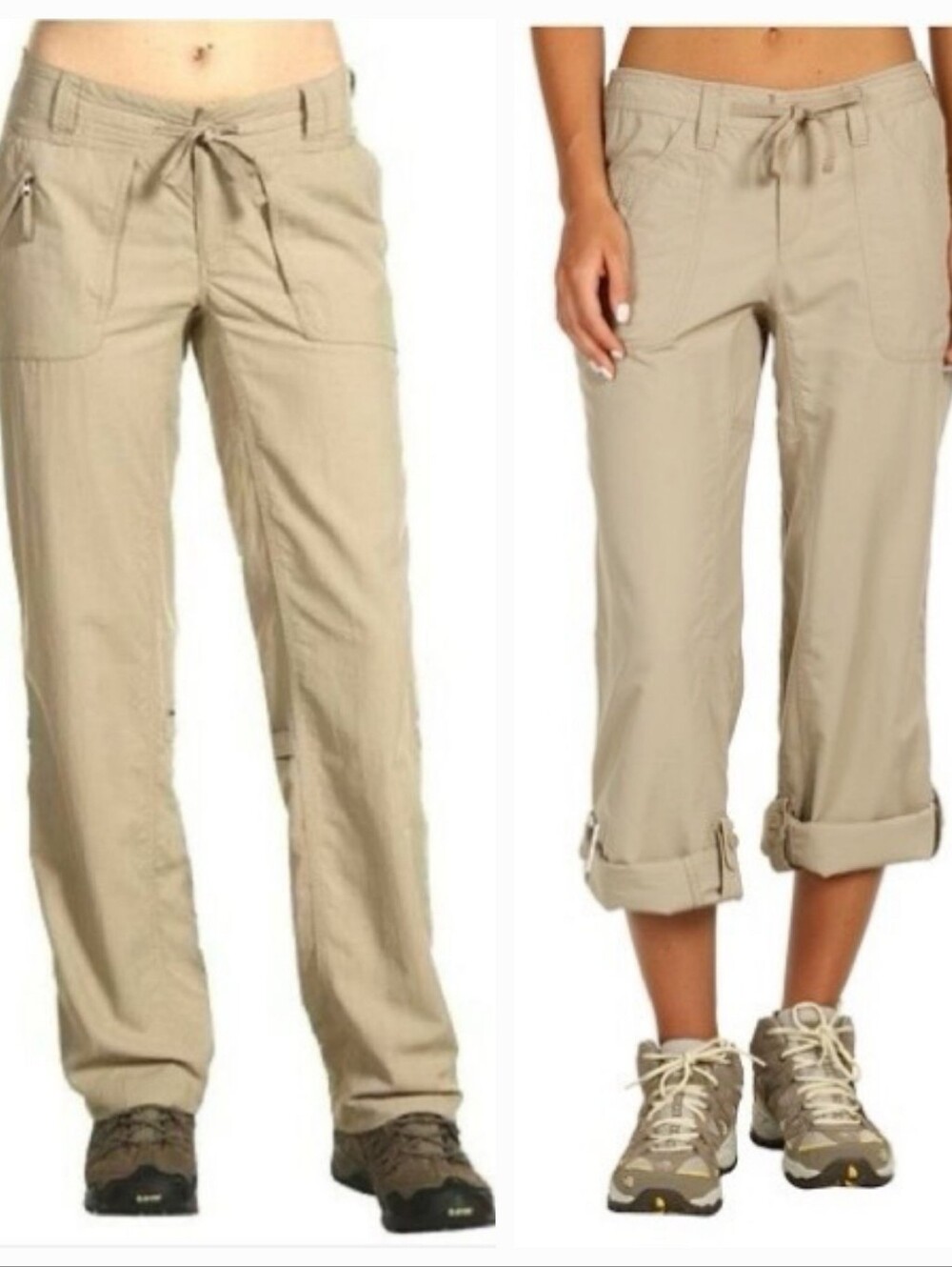 The North Face Horizon Tempest Pants Tan Beige Convertible Hiking Capris size 10